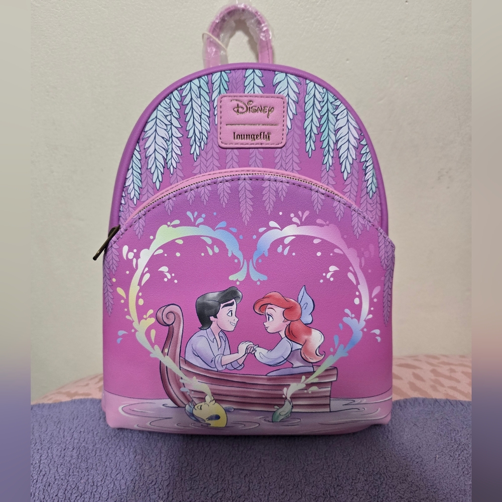 NWT Loungefly Disney Princess The Little Mermaid Kissing Backpack